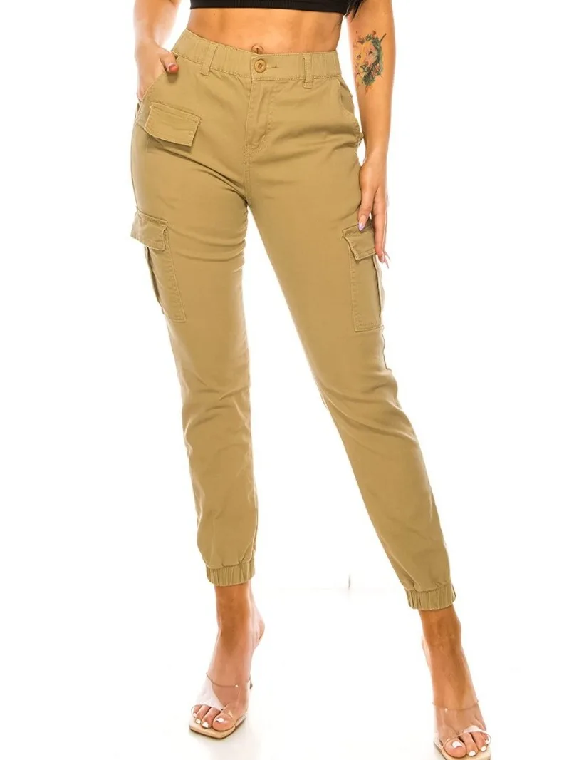 Długie spodnie damskie z wysokim stanem, dzianinowe, luźne, letnie, modne spodnie codzienne.