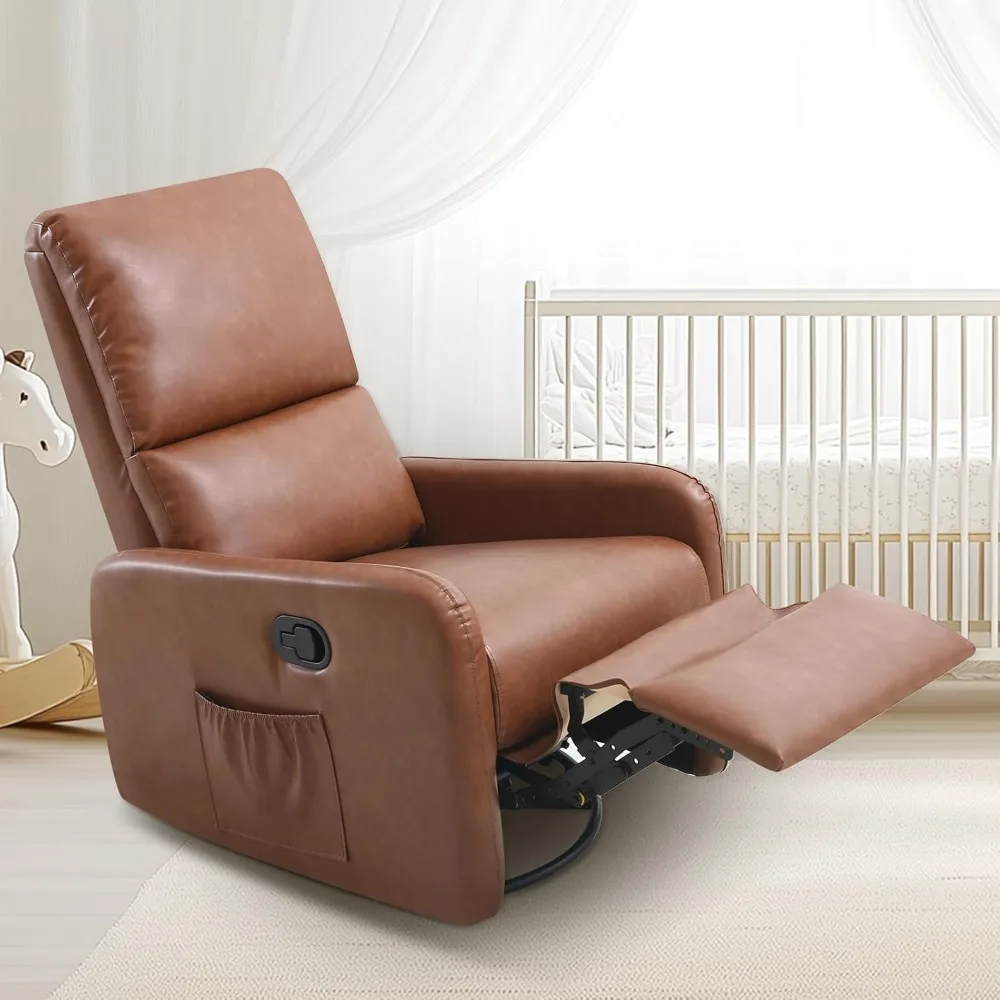 

Swivel Glider Rocking Recliner Chair for Adults, Comfy Upholstered Single Sofa Armchair, Customized