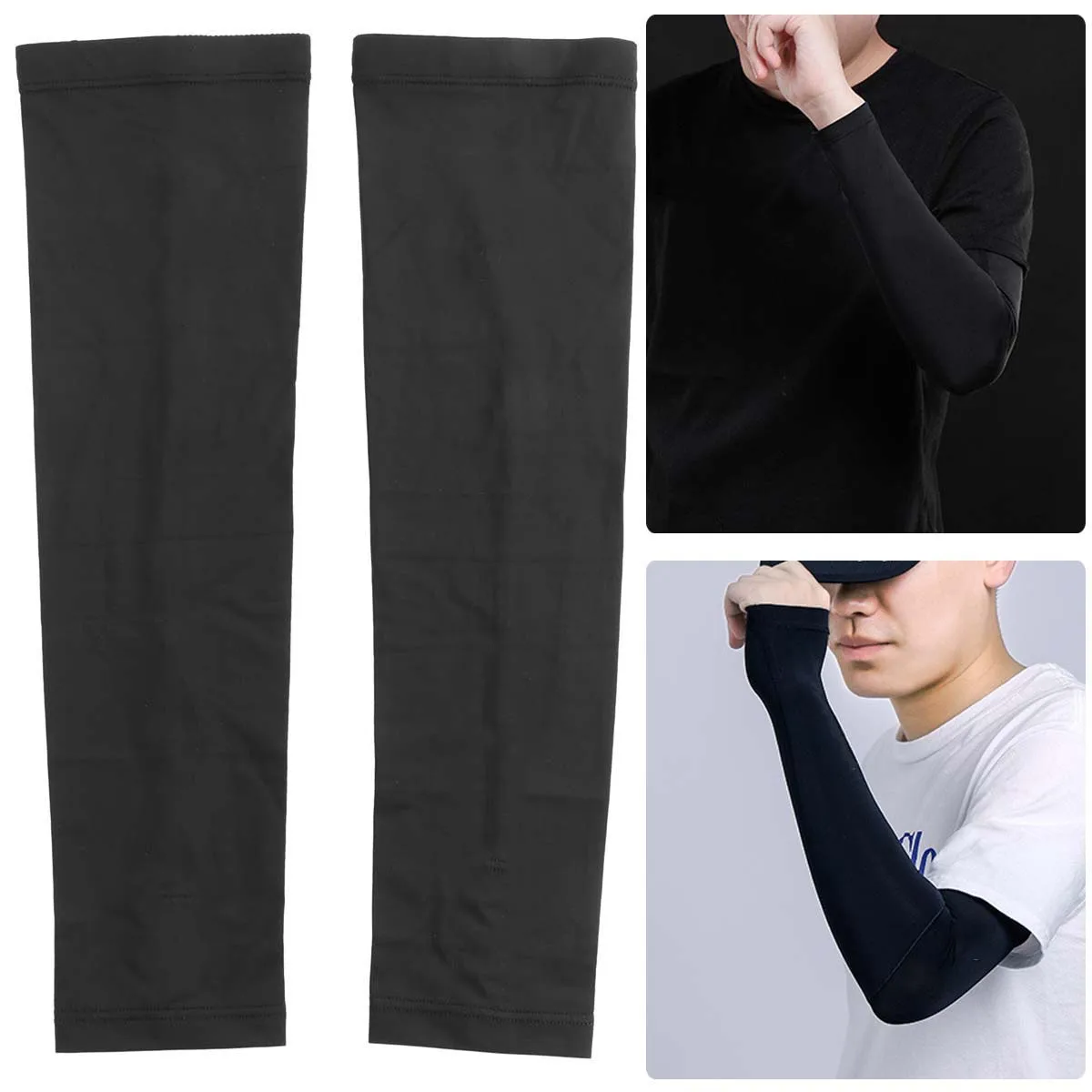 1 Paar Eisseiden-Armmanschette, universelle UV-beständige Sonnenschutzhülle für Hautschutz, Golfen, Bootfahren, Gartenarbeit, Basketball, Tennis