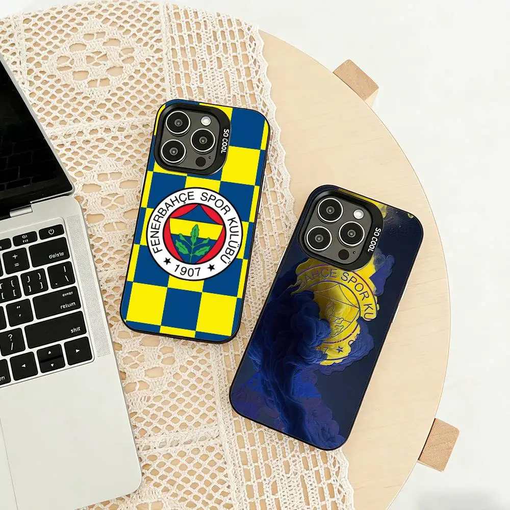 

C-Cool Turkey Fenerbahce-Es Pattern Phone Case For iPhone 17,16,15,14,13,12,11 Plus,Pro Max,XS,Colored silver phone case