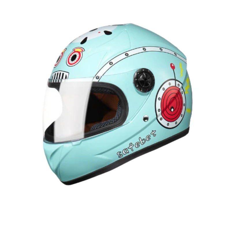 Children Full Face Moto Racing Helmets Winter Warm High Definition Lens Riding Helmet Skateboard Roller Electromobile Helmet