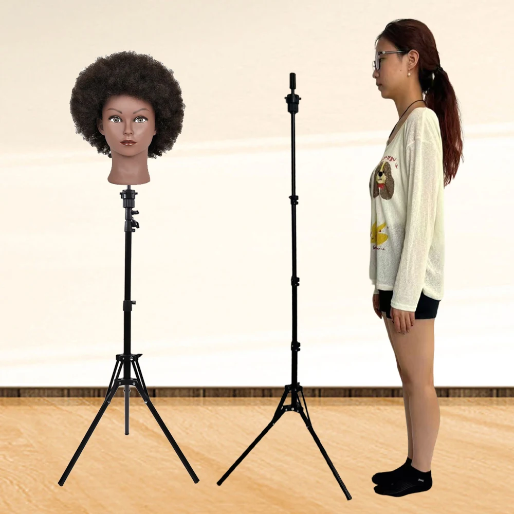 

Yajukai черная складная подставка для парика штатив 1 шт. металлическая регулируемая подставка для головы парика для демонстрации и изготовления париков портативная подставка для парика