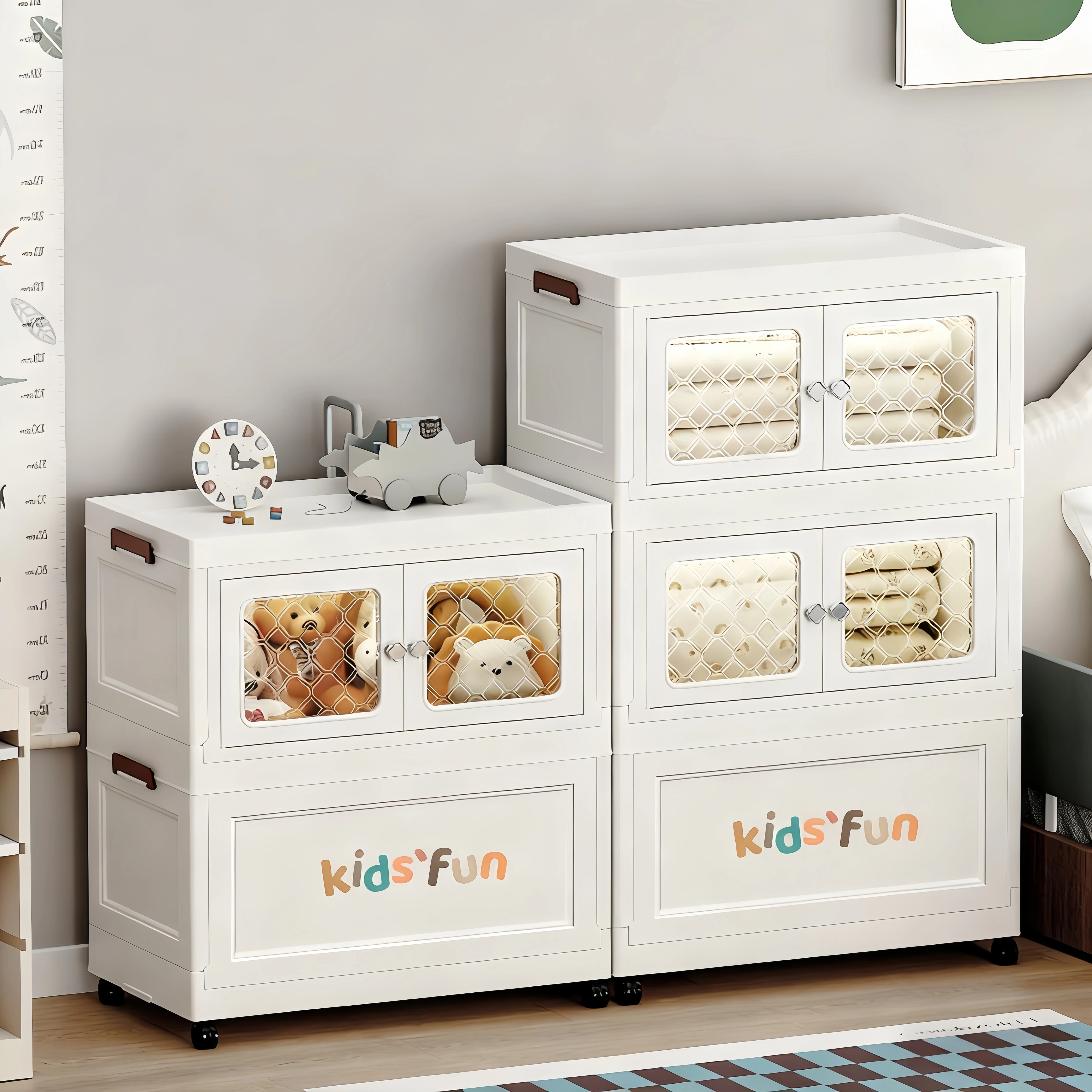 Multifunctional Foldable Plastic Locker 120L Capacity, Suitable For Family Living Room Bedroom - Storage Rack