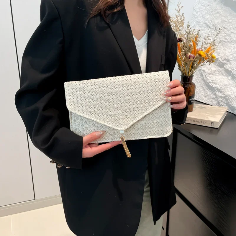 

2025 New Women's Summer Woven Straw Envelope Bag - Viral Favorite Versatile Crossbody Bag