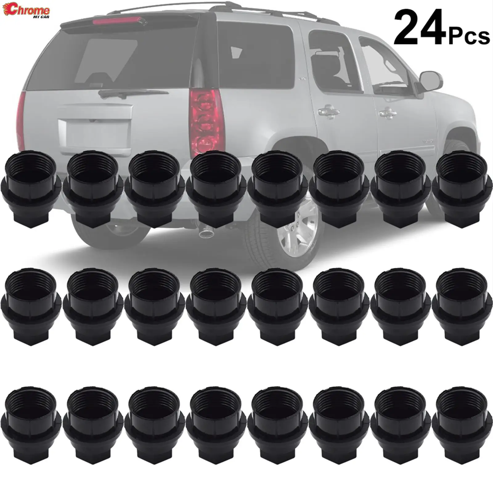 24Pcs Wheel Lug Nut Cap Cover Tires Hub Bolts Studs 15646250 For GMC Chevrolet Chevy C1500 C2500 C3500 K1500 K2500 K3500 Tahoe