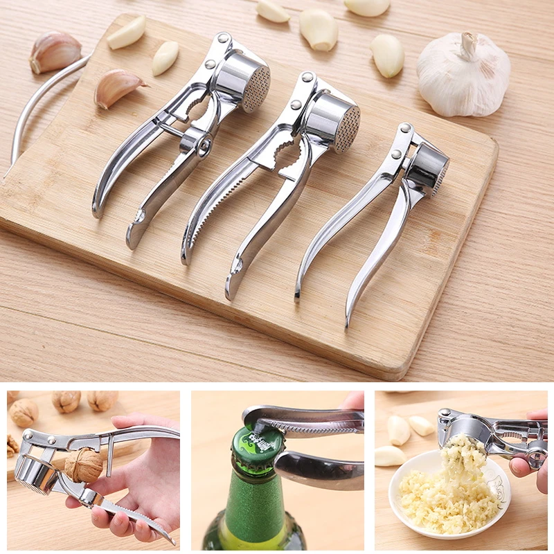 Stainless Steel Garlic Masher Kitchen Vegetable Cooking Extruder Manual Ginger Grinder Tool Kitchen Accessories