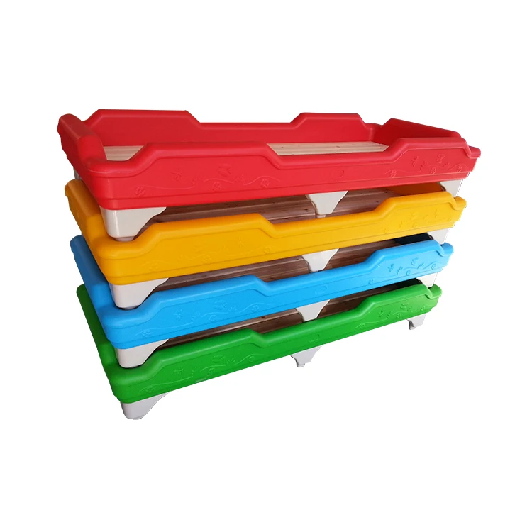 

Preschool Kids Nursery Stackable Plastic Children Bed for Kindergarten