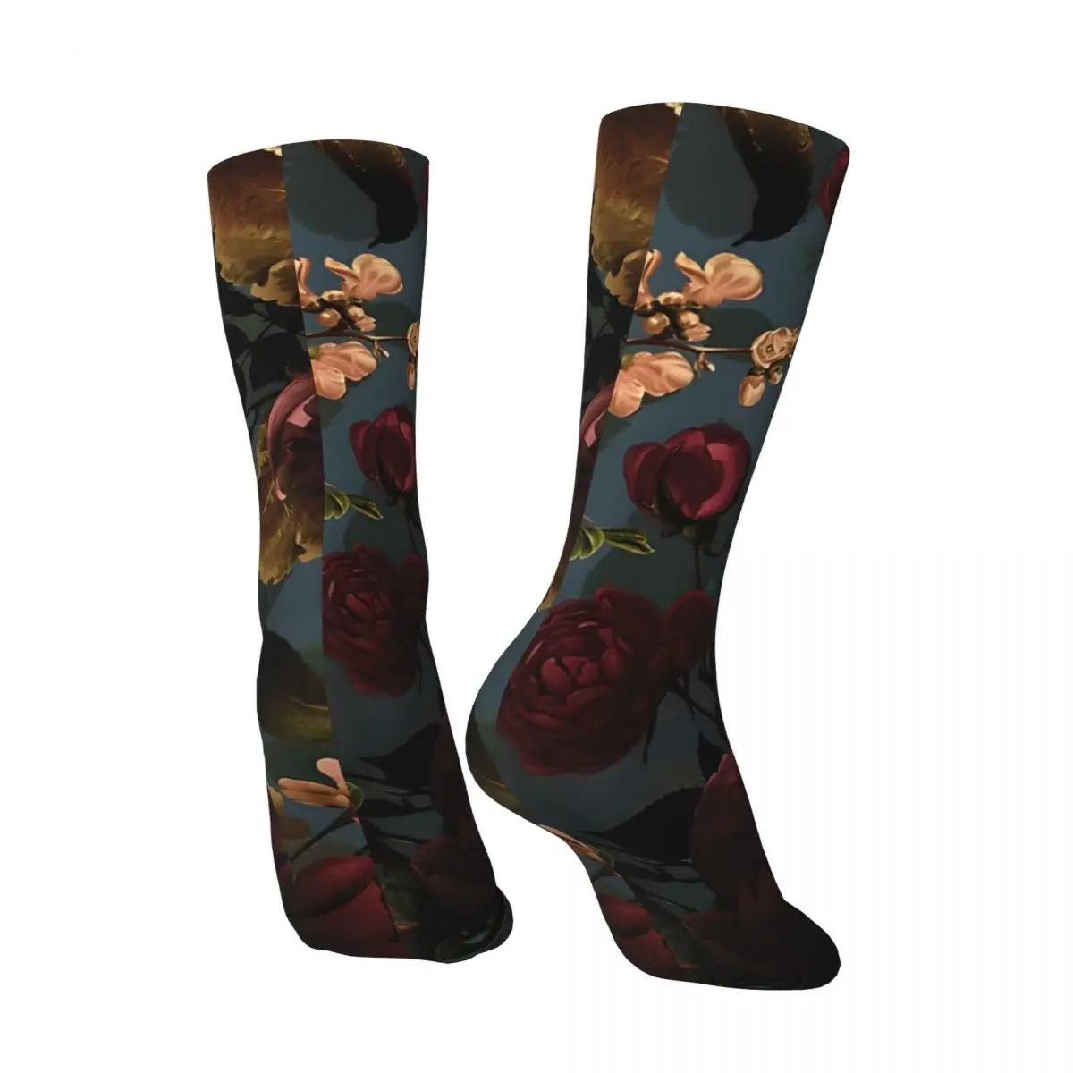 Crazy compression Moody Florals - Mystic Botanical Night Garden 10 Sock for Men Harajuku Seamless Pattern Crew Sock Novelty