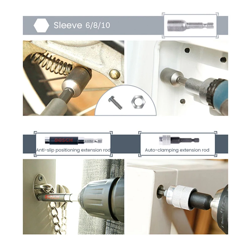 Imagem -04 - Bosch-kit Bits Chave de Fenda Elétrica Alta Dureza Broca Manual Parafuso Conjunto de Ferramentas Elétricas 25 mm 75 mm 43 Pcs
