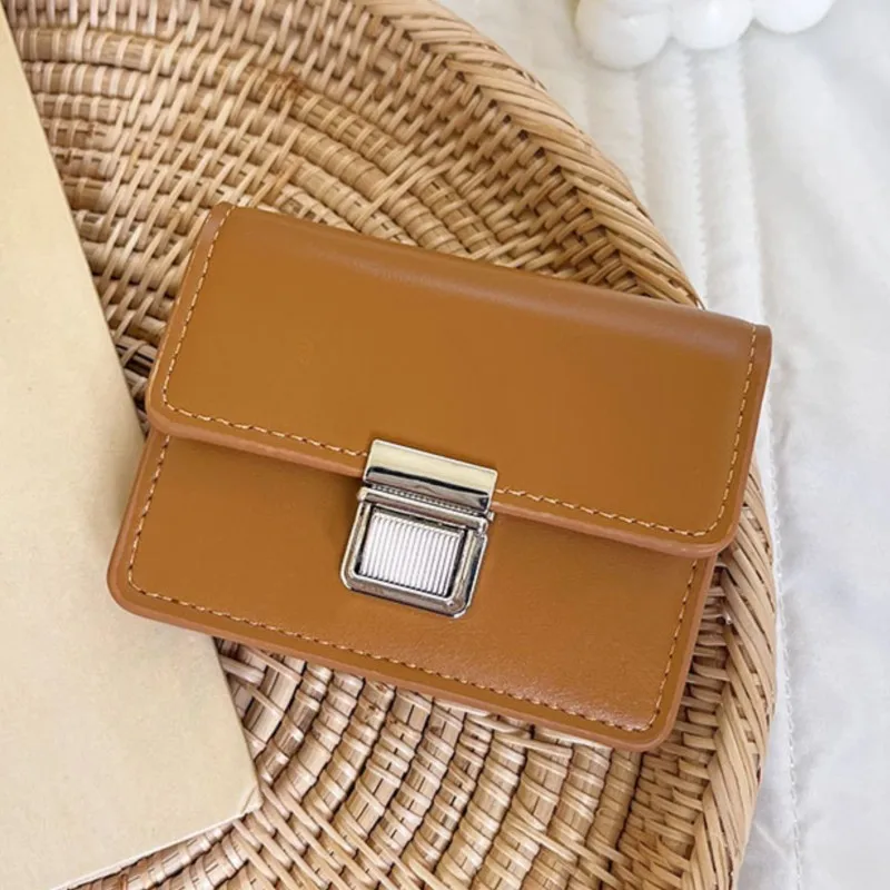 MINI wallet for women,simple&portable,flip cover metal buckle card holder,loose change clutch for students, billeteras mujer