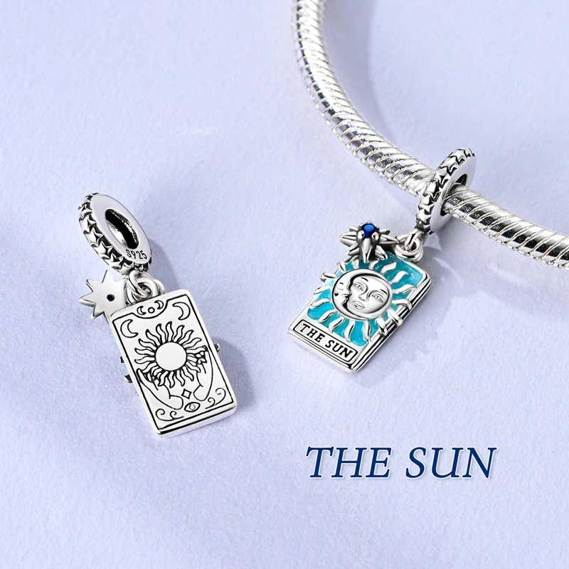 925 Silver Plated Classic Devil Death God Magic Upright Tarot Charms Pendants For Women Fit Original Bracelets DIY Jewelry view 3