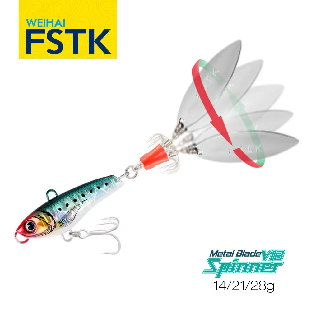 FSTK Freshwater Mackerel Bass Metal Vib Shad Casting Shore Jig 14 21 28G Jigging Blade Spoon Fishing Lure Artificial Bait Tackle