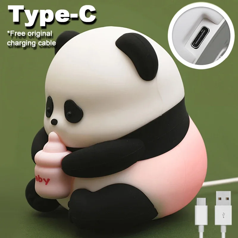Panda LED Night Light Lampada per dormire per bambini Neonati Sensore tattile in silicone morbido 7 colori Decorazione della camera da letto di casa