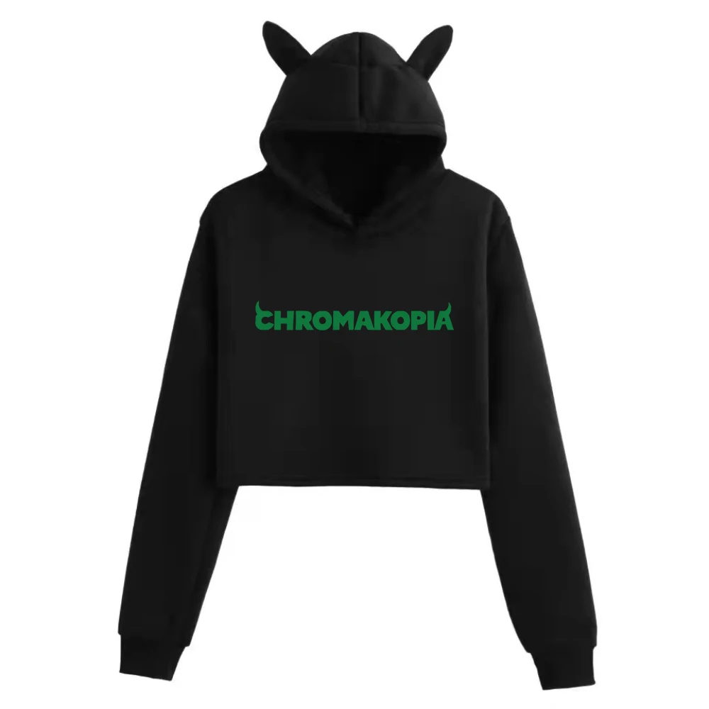 Chromakopia Tyler the Creator Cat Ears Long Sleeve Crop Tops Girls Fashion Hoodie