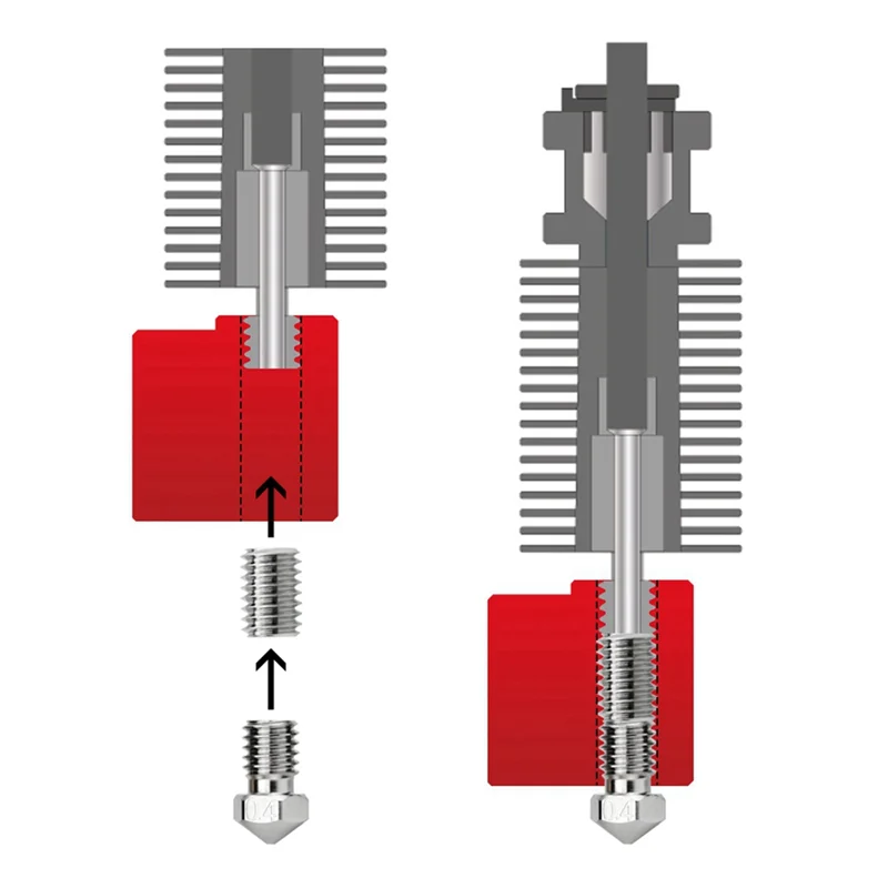 

A13E-High Flow CHT сопло медный разъем для V6 Volcano Hotend, совместимый с блоком нагревателя Volcano и насадкой V6 2 шт.