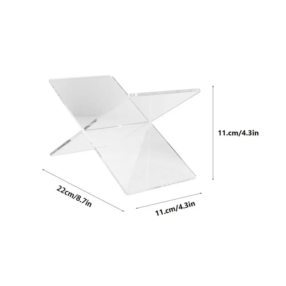 2Pcs X Shaped Book Stand Acrylic Book Display Rack for Kitchen Counter Classroom Desk Craft Studio Record Sheet Music Reading