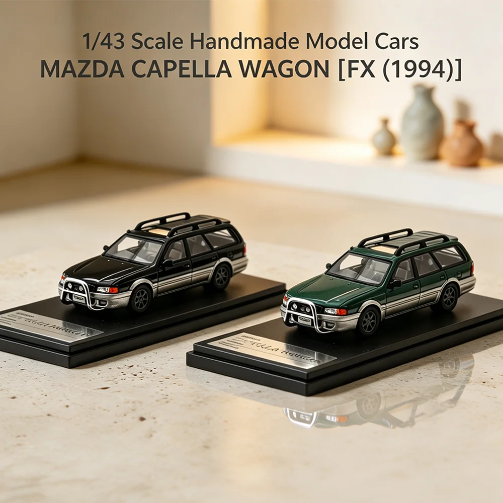 1:43 Scale Resin Model Car Mazda Capella Wagon Classic Static Ornament Desktop Display High‑Detail Collectible Toy Gift
