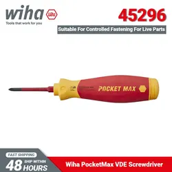 Wiha 45296 Screwdriver Insulated Compact Light PocketMax Electrician Tools with 4 75mm Slimbits