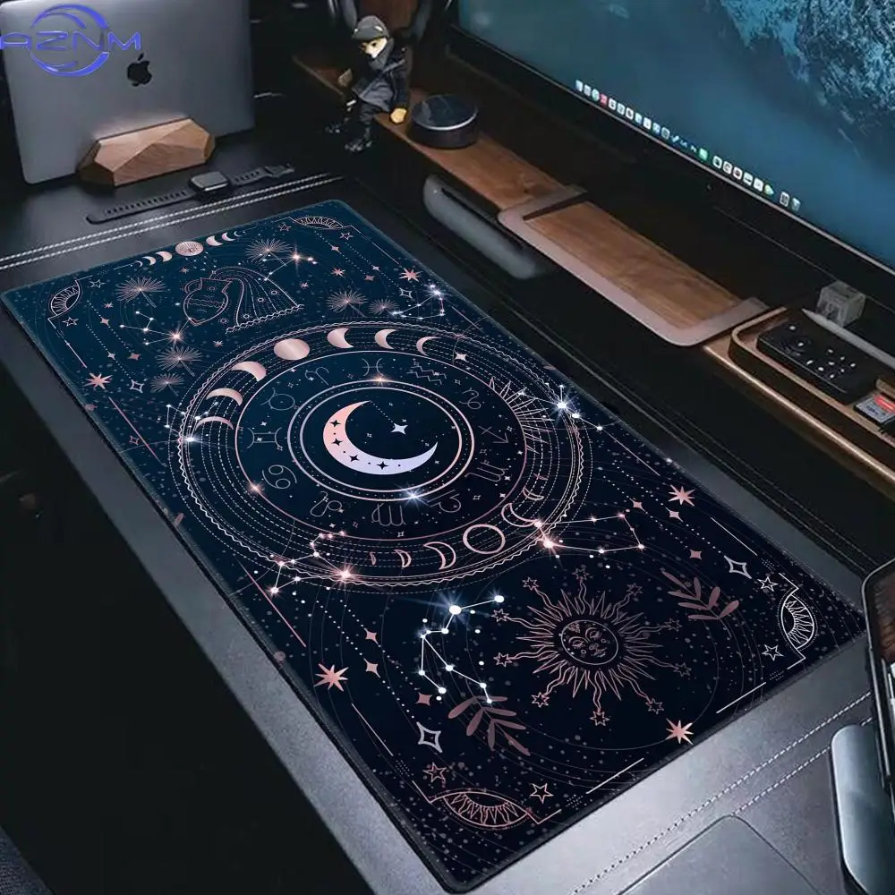 Night View Moon Star Mouse Pad Girly Accessories Playmats Cute Carpets Lapto Gamer Purple Pink Magic Large Keyboard MouseMat