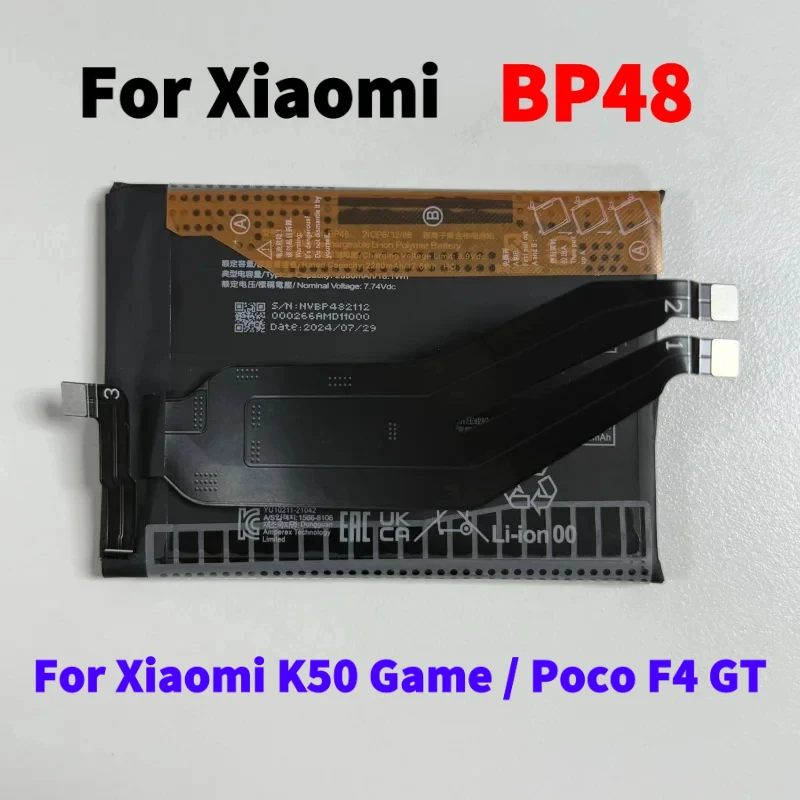 

Battery BP48 For Xiaomi K50 Game / Poco F4 GT Battery Batteries 2350X2 mAh + Free Tools