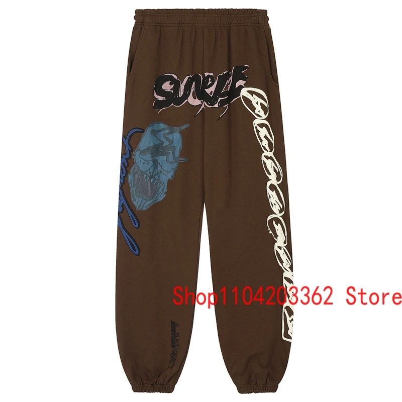 Men's Clothing New Cactus Jack Sweatpants Daily Loose Street Hip Hop Foaming Pattern Print Cuffed Pants UTOPIA Casual Trousers