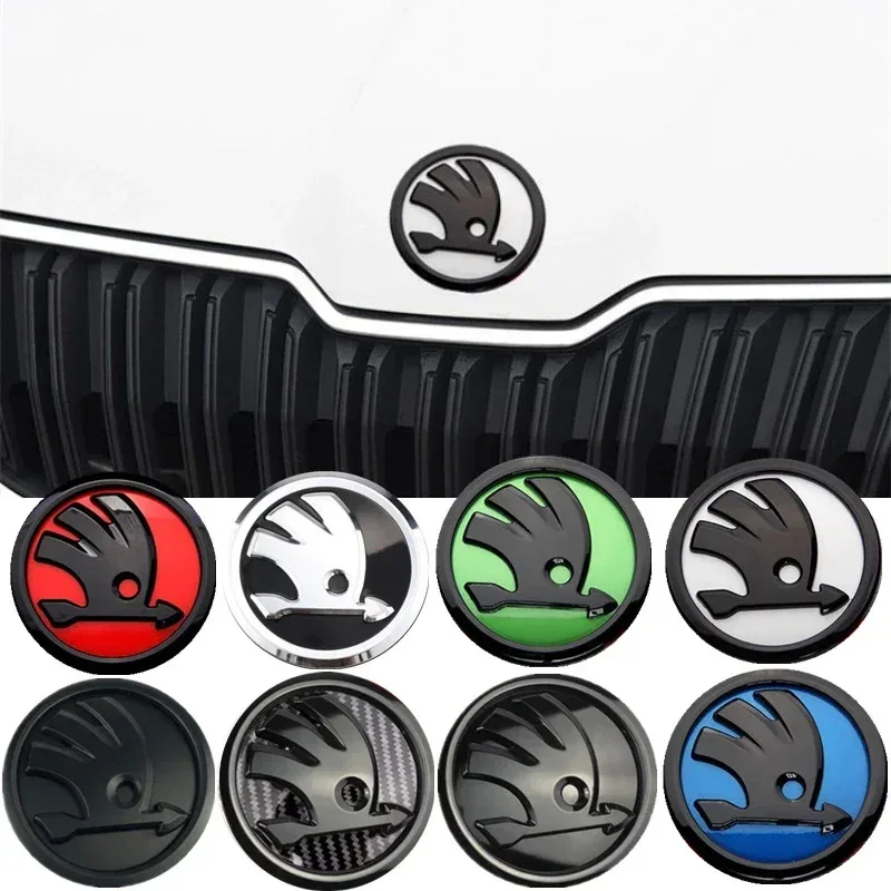 

100mm ABS Car Front Emblem Rear Trunk Badge Sticker for Skoda Fabia 1 2 A7 Octavia RS Superb Rapid Yeti Karoq Auto Accessories