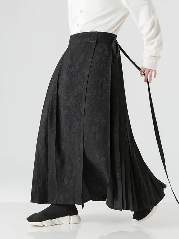 

Новые китайские мужские широкие брюки в стиле Ханьфу, свободные, удобные, в национальном стиле, размер M, повседневные брюки большого размера