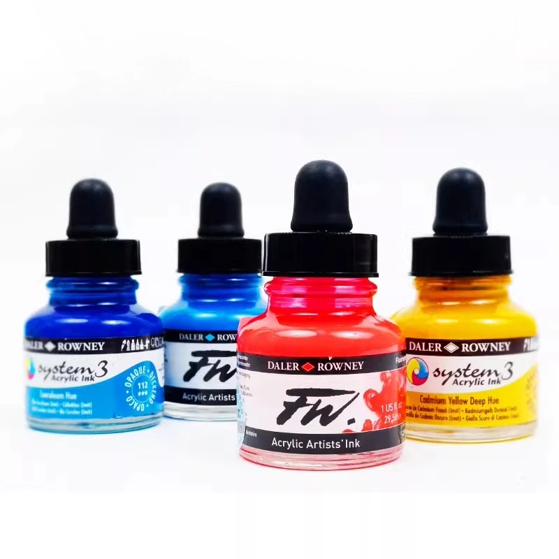 29.5ml Acrylic Ink Strong Blending Power Not Easy To Fade Easily Carry for Stone Glass Metal Painting Graffiti Fluid Painting