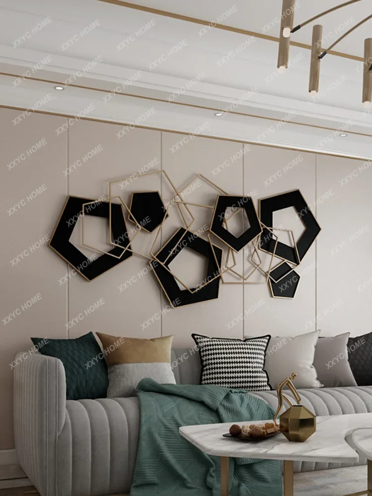 Customized Metal  Decorations European Style Iron  Hanging Geometric Wall Decoration Living Room Room