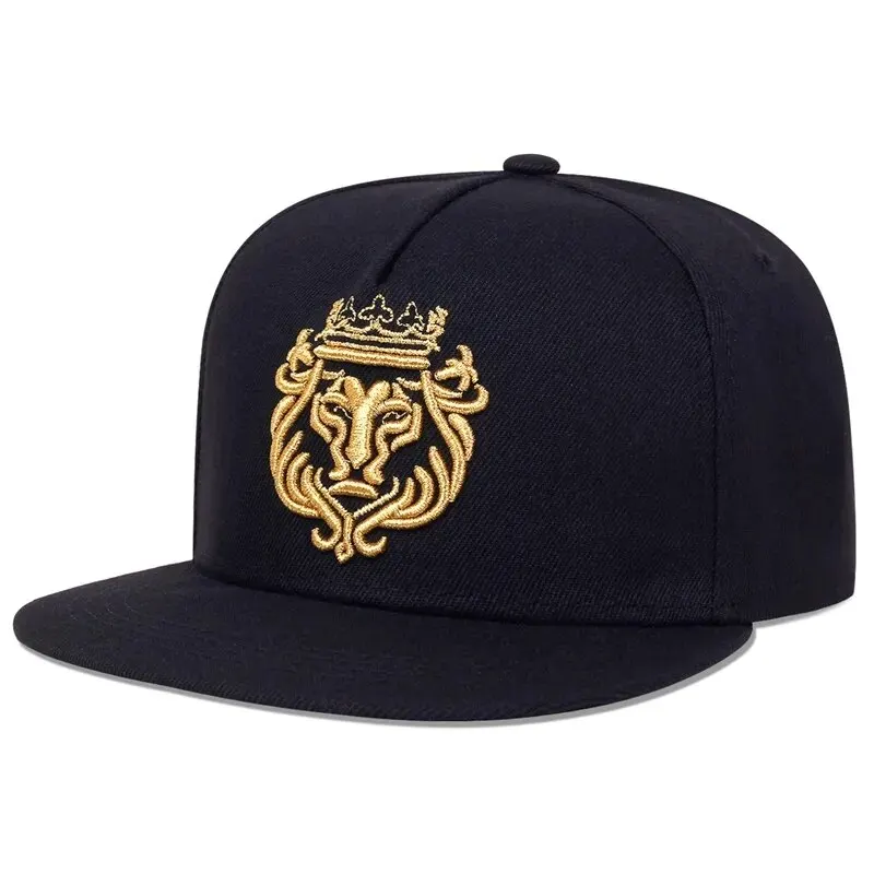 Unisex haft Lion Crown Kapelusze hip-hopowe Outdoor Regulowane Czapki z daszkiem Kapelusz