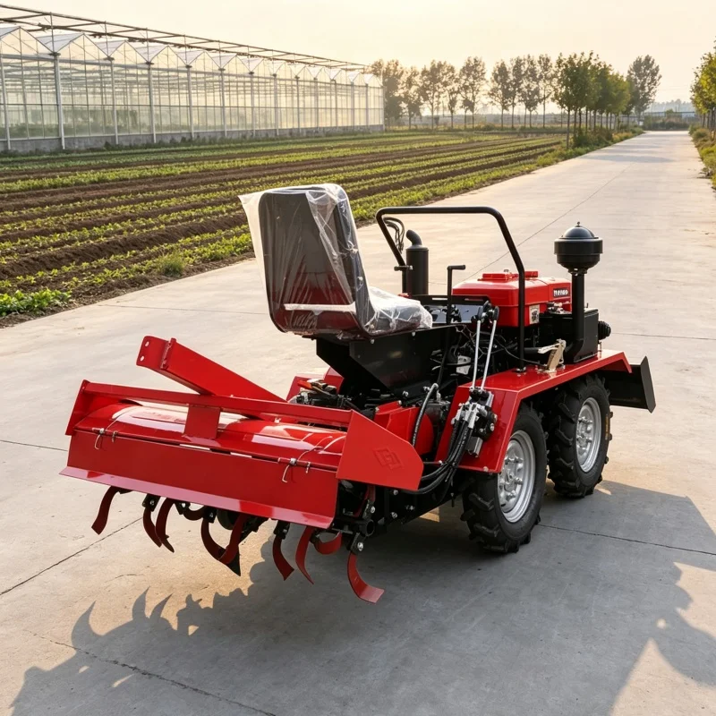 Customized Cultivation Equipment 4‑Wheel Rotary Tiller Hot‑Selling Wheeled Cultivator Mountain Soil Loosening Machinery