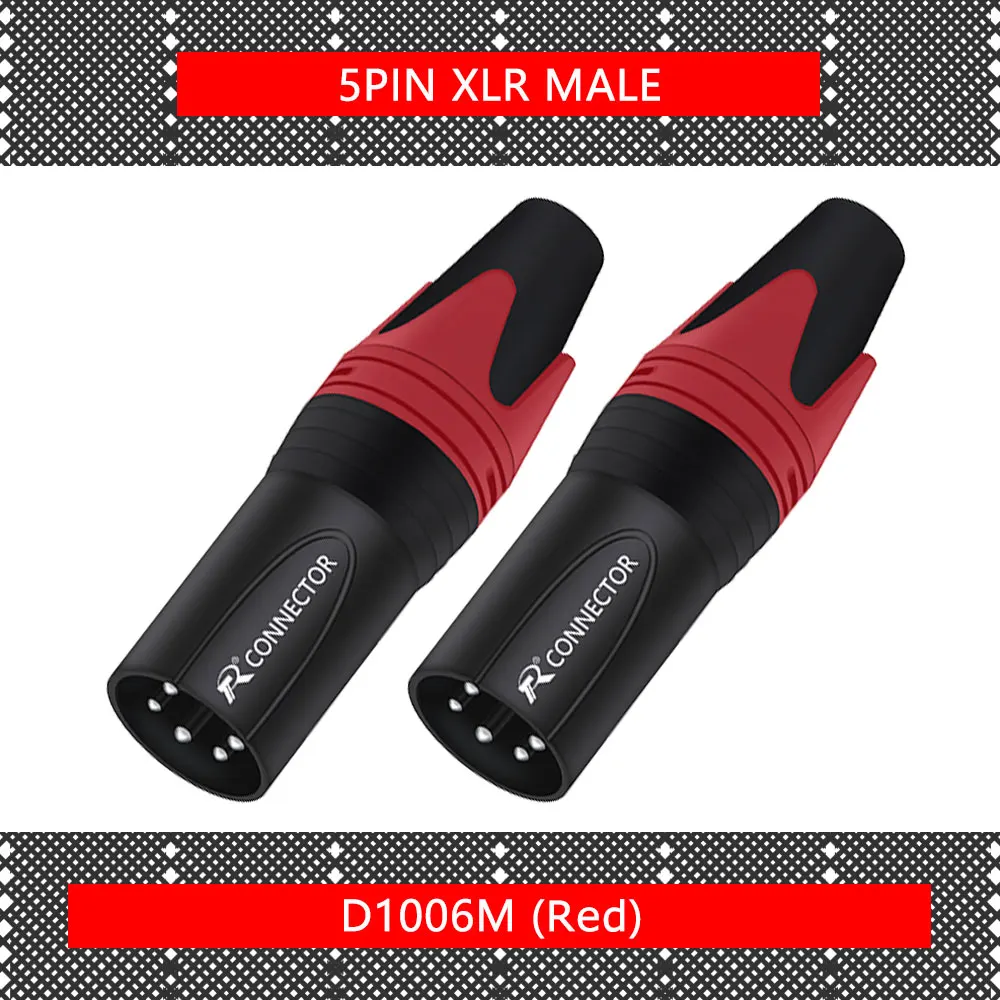 10 stks/partij 5 Pin XLR Connector Mannelijke/Vrouwelijke Jack Plug Vernikkeld 5 Pole Microfoon Jack MIC Kabel Terminal Audio connector - afbeelding 1