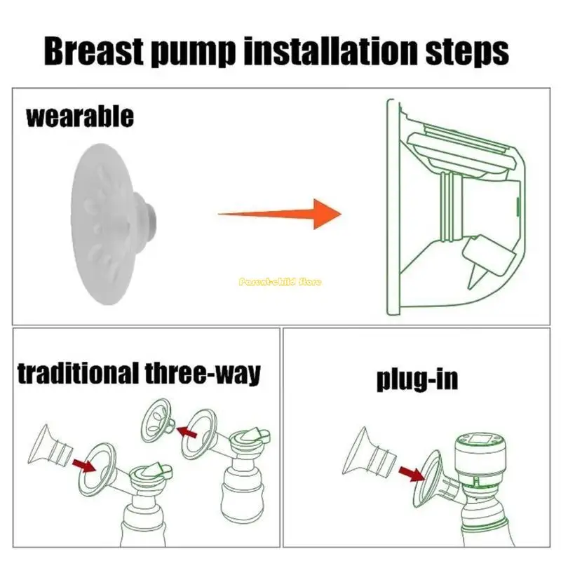 WXTD Adaptador conector silicona suave Inserto brida lactancia para herramienta extractor leche