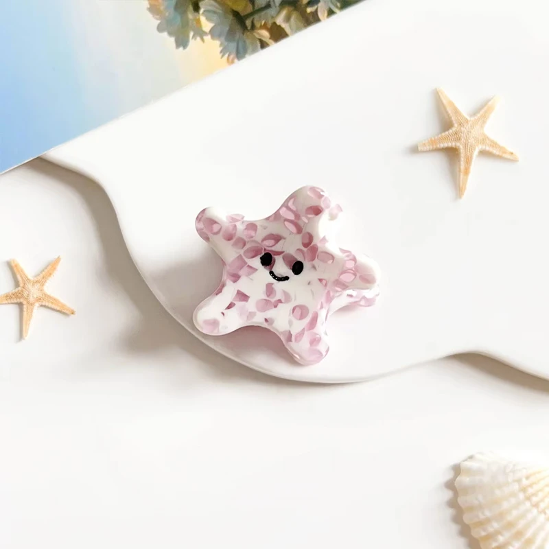 دبابيس شعر على شكل حيوانات صغيرة بحرية كرتونية عبارة عن دبابيس شعر صغيرة ورقيقة من الأسيتات، ومشابك قرش نصف مربوطة على شكل ذيل الحصان #2