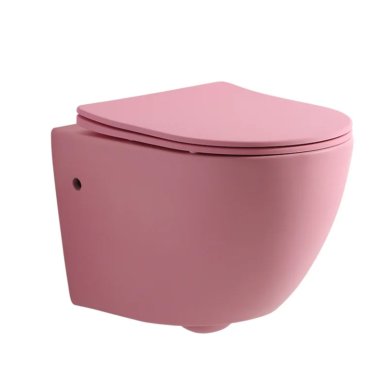 Modern Concealed Tank Toilet Wall-Mounted Black Pink Red Yellow Blue Green Gray Creative In-Wall Hanging for Villa Bathroom
