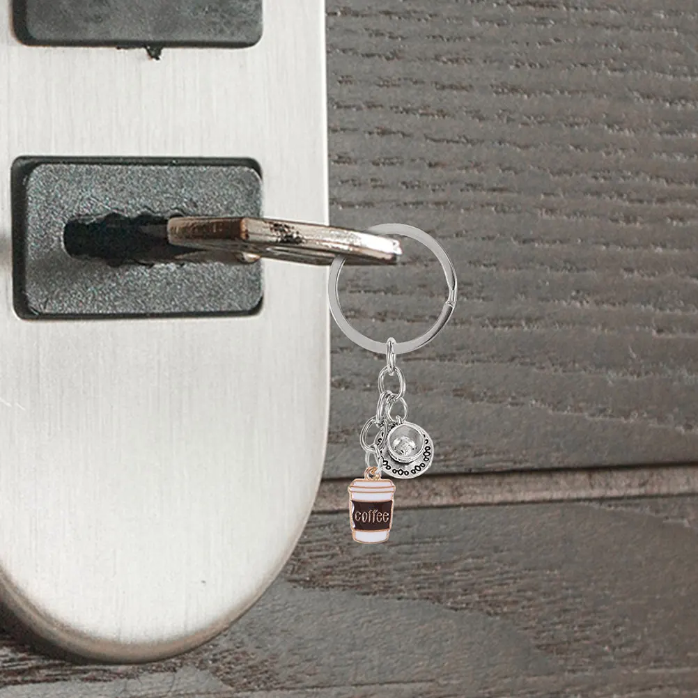 

2Pcs Coffee Cup Keychain Cute Mini Cup Charm for Bag Hanging Pendant Purse Handbag Accessories Keychain Charms