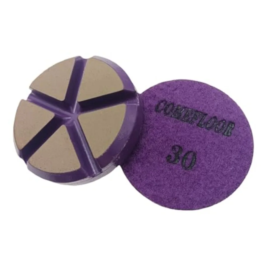 

Hybrid Ceramic Transitional Diamond Polishing Pucks for Concrete Terrazzo Floor, 3 Inch Hook and Loop Aggressive Floor Grinding
