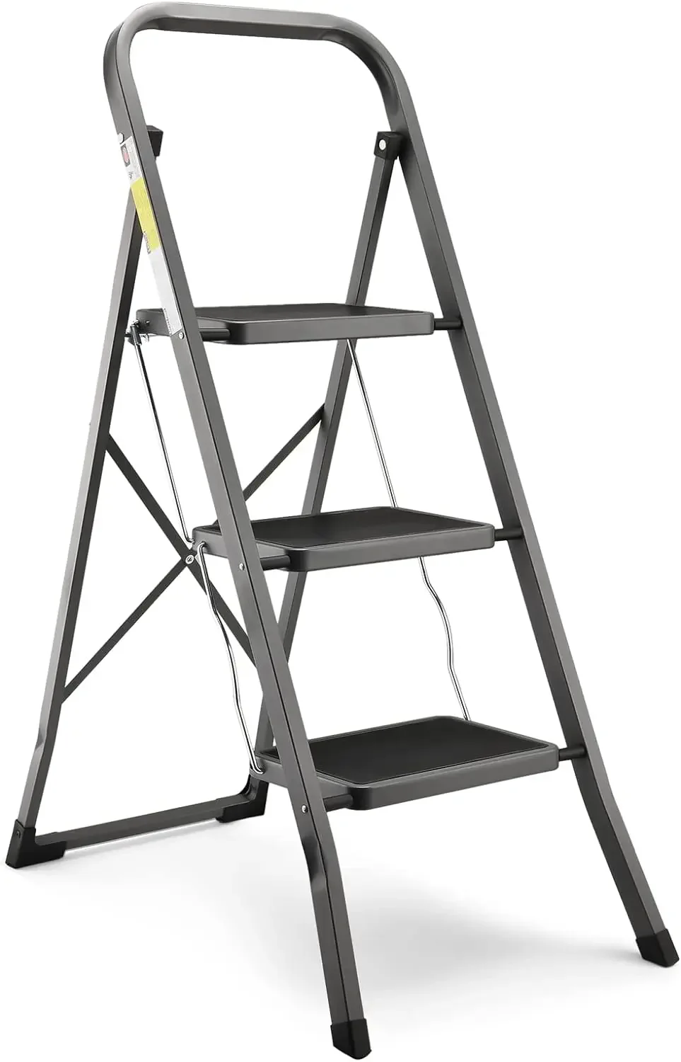 for 3 Step Ladder, Lightweight Folding Step Stools for Adults with Anti-Slip Pedal, Portable Sturdy Steel Ladder with Handrails