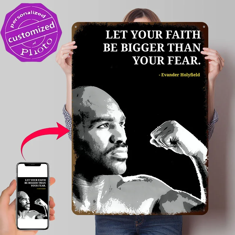 Evander Holyfield Quotes Metal Poster Perfect Gift for Fans Lovers Personalized Wall Art Metal Sign for Article Decoration House