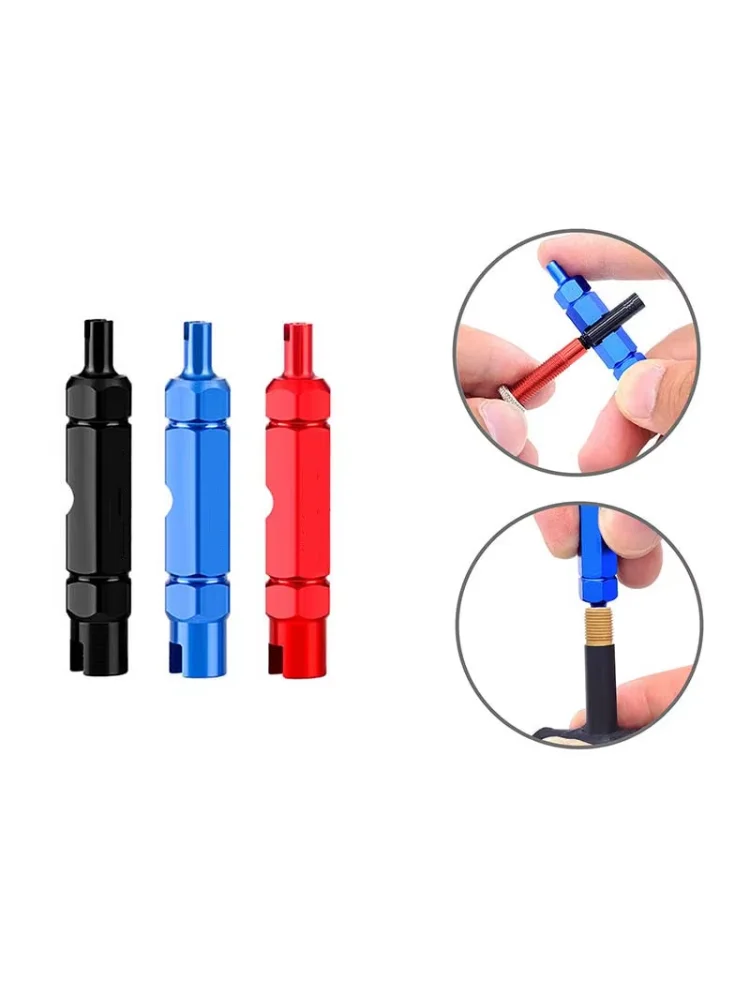 3-in-1 Bike Multifunctional Valve Core Remover Tool Wrench Spanner For Bicycle Schrader and Presta