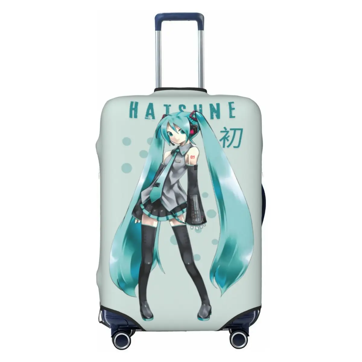 カスタム初音ミク-vocaloid-ロックアニメ荷物カバー弾性旅行スーツケース保護カバー-18-32-インチに適しています