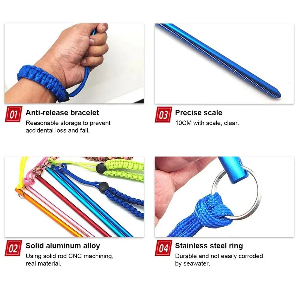 Aluminiumlegierung Tauchzeiger Handgelenk Lanyard Tauchstab Geräuschmacher Stange Zeiger Handgelenk Lanyard 6 Farben Taucher Signalgeräte – Detail 1
