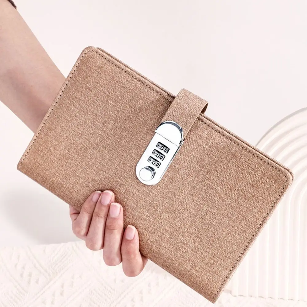 

Refillable Paper Password Book Money Savings Challenge Envelop Lock Diary Binder PU Leather Money Planner Journal Notepad Gift