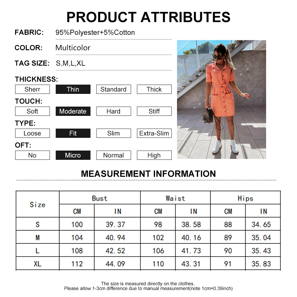 Summer Women Dress Office Lady Single Breasted Short Sleeve Dress Causal Loose Slim Fit High Pocket Streetwear Sexy Female Dress