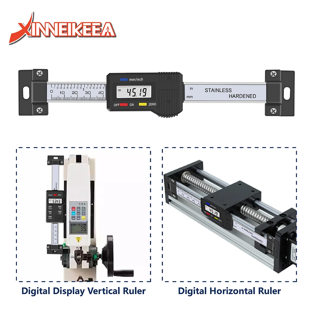 High Precision Digital Caliper 4CR13 Stainless Steel Horizontal Vertical Digital Display Ruler Measuring Range 100 200 300 400mm