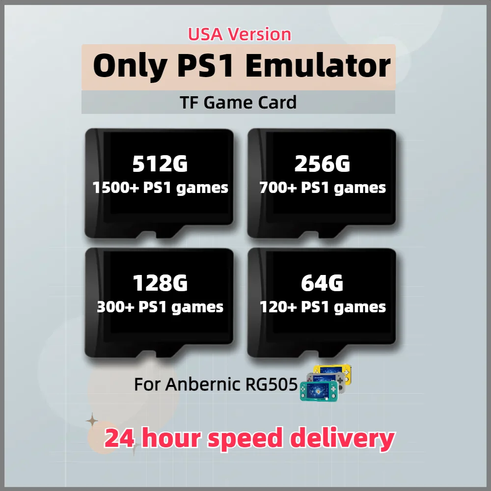 PS1 Game Card For Anbernic RG505 USA Version TF Memory 1500+ 512G Classic Retro Games Handheld 700+ 256G 300+ RG405M