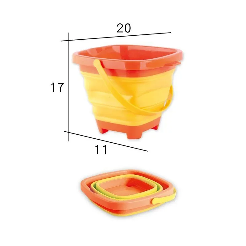 Children\'s Beach Toy Set Collapsible Bucket Sand Digging Toy Baby Summer Beach Accessories Children\'s Water Game Storage Tool