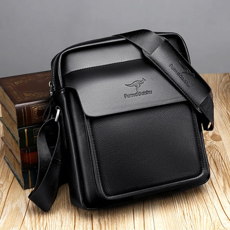Luxury Brand Business High Quality Casual Men Bag Vertical Business Leather Shoulder Bag Fashion Man Crossbody Messenger Bag