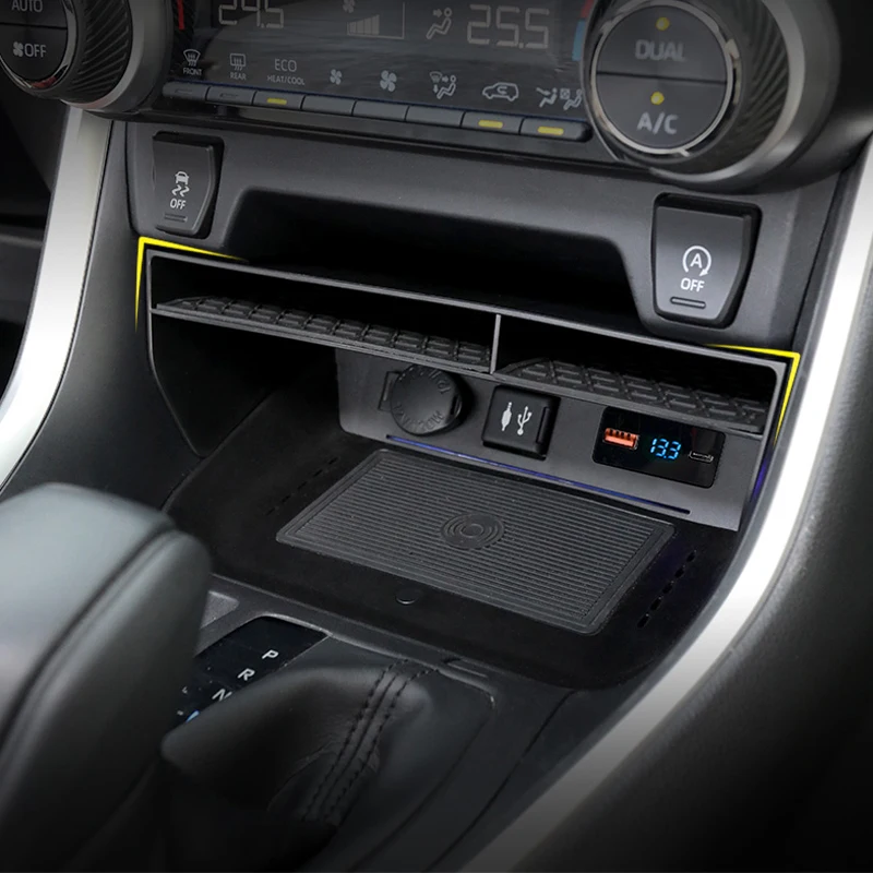 لتويوتا RAV4 XA50 2019 2020 2021 2022 2023 2024 الهجين سيارة مركز وحدة التحكم صندوق تخزين حامل صينية منظمة الملحقات