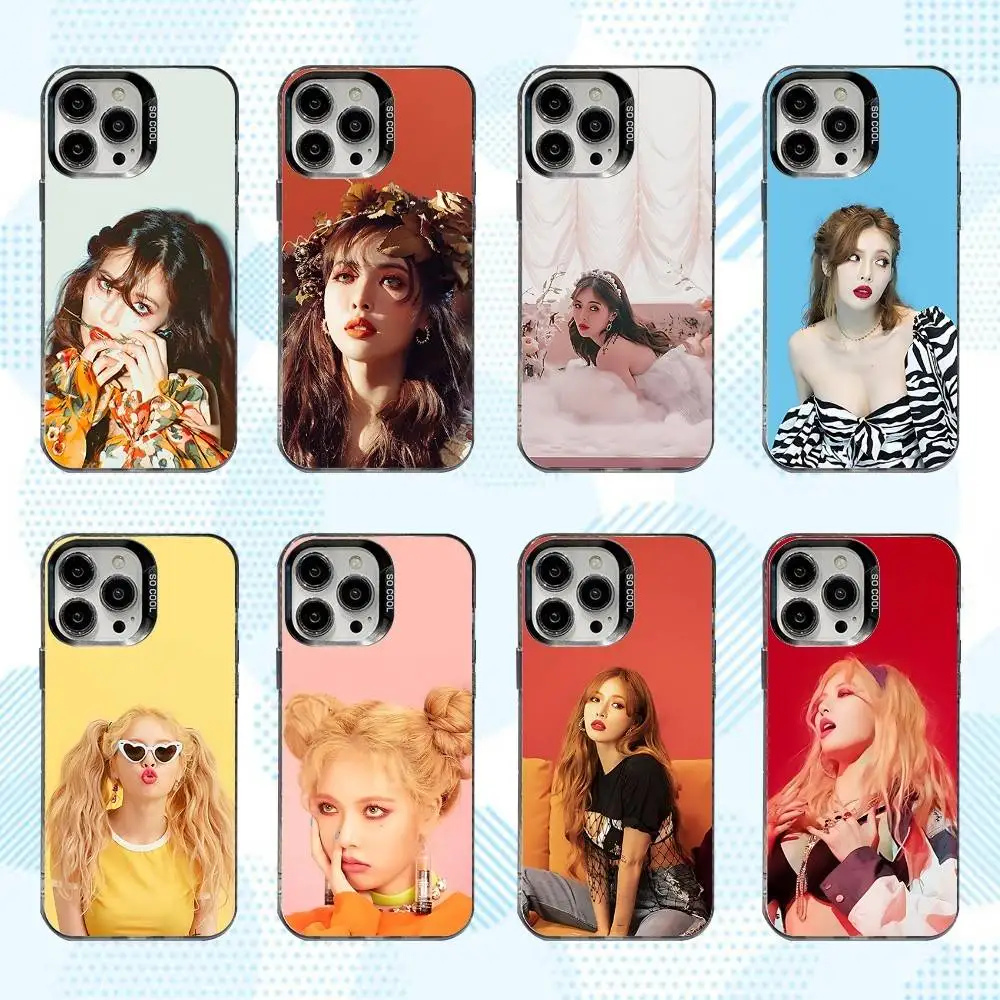 

Kim Singer H-HyunA Phone Case For iPhone 17,16,15,14,13,12,X,8,Pro,Max,Plus,E,SE4,Air,Mini IMD Matte Black